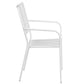 Commercial Grade White Indoor-Outdoor Steel Patio Arm Chair With Square Back By Flash Furniture | Dining Chairs | Modishstore - 2