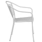 Commercial Grade White Indoor-Outdoor Steel Patio Arm Chair With Round Back By Flash Furniture | Dining Chairs | Modishstore - 2
