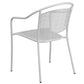 Commercial Grade White Indoor-Outdoor Steel Patio Arm Chair With Round Back By Flash Furniture | Dining Chairs | Modishstore - 3