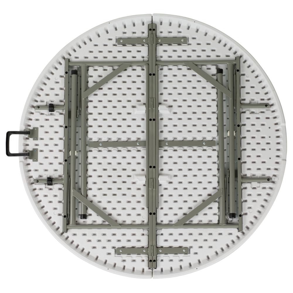 4-Foot Round Bi-Fold Granite White Plastic Banquet And Event Folding Table With Carrying Handle By Flash Furniture | Outdoor Tables | Modishstore - 3