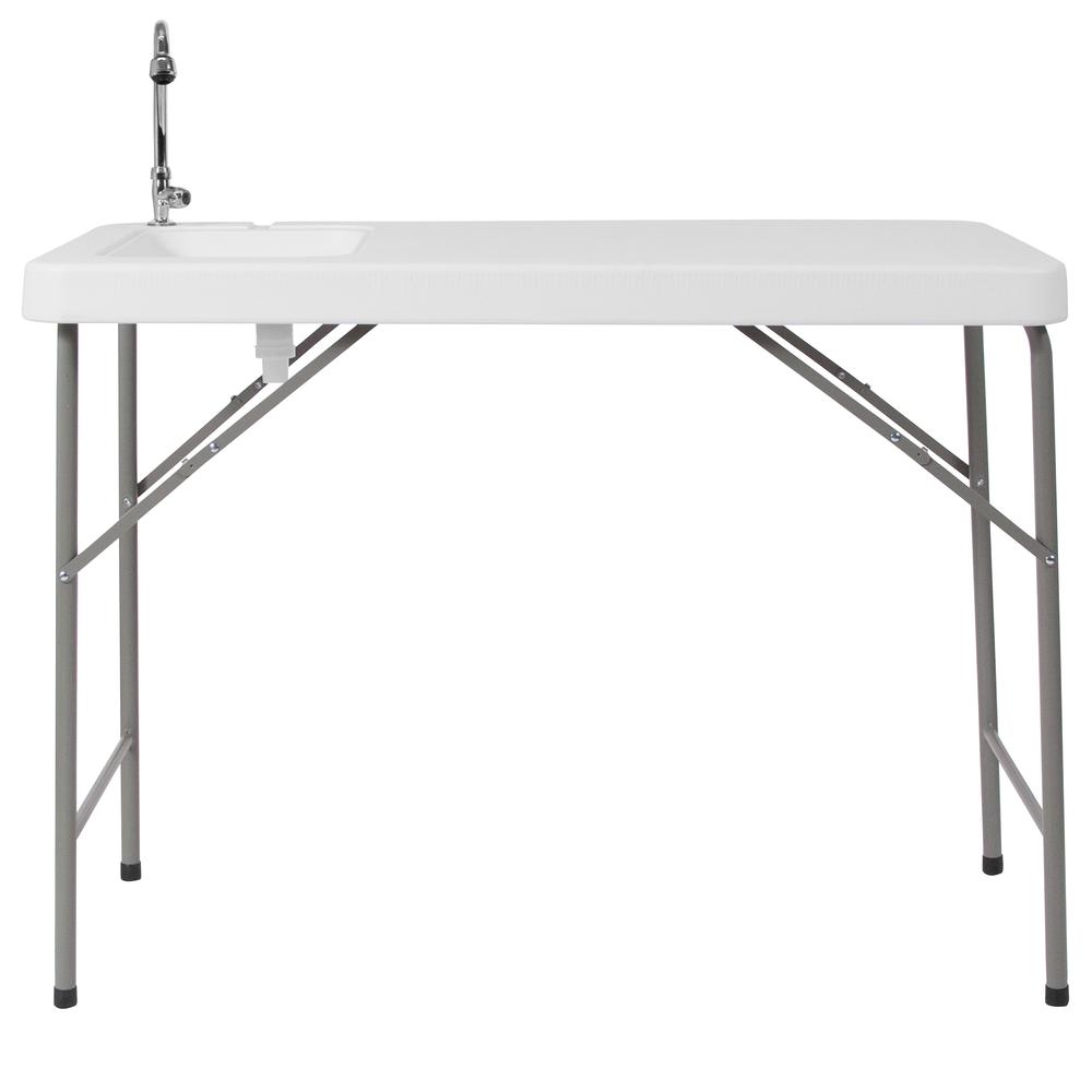 4-Foot Portable Fish Cleaning Table / Outdoor Camping Table And Sink By Flash Furniture | Outdoor Tables | Modishstore - 3