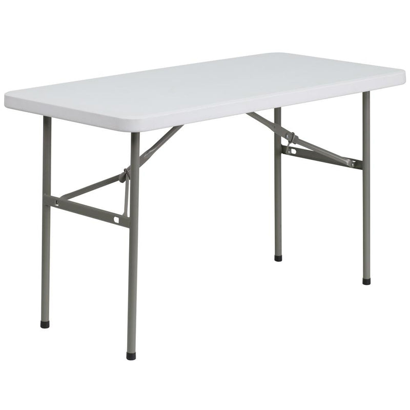 4-Foot Granite White Plastic Folding Table By Flash Furniture | Outdoor Tables | Modishstore - 1