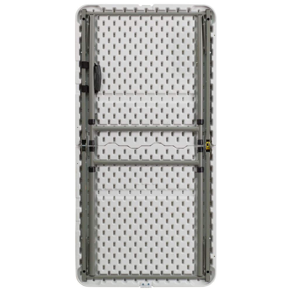 4-Foot Height Adjustable Bi-Fold Granite White Plastic Folding Table By Flash Furniture | Outdoor Tables | Modishstore - 2