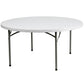 5-Foot Round Granite - White Plastic Folding Table By Flash Furniture | Side Tables | Modishstore
