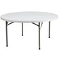 5-Foot Round Granite - White Plastic Folding Table By Flash Furniture | Outdoor Tables | Modishstore - 1