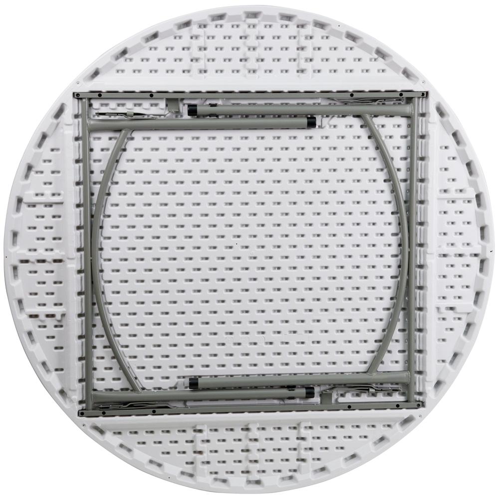 5-Foot Round Granite - White Plastic Folding Table By Flash Furniture | Outdoor Tables | Modishstore - 2