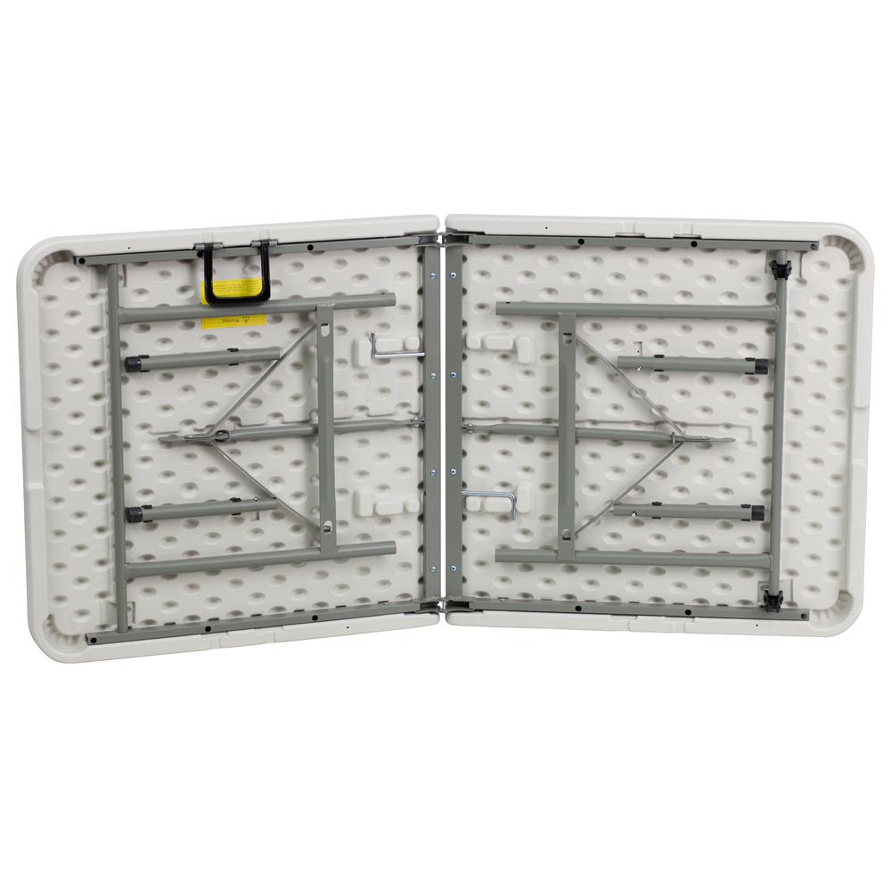 5-Foot Bi-Fold Granite White Plastic Folding Table By Flash Furniture | Outdoor Tables | Modishstore - 2