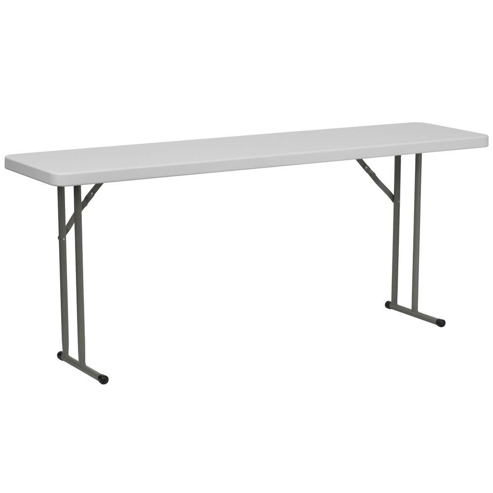 6-Foot Granite White Plastic Folding Training Table By Flash Furniture | Side Tables | Modishstore - 1
