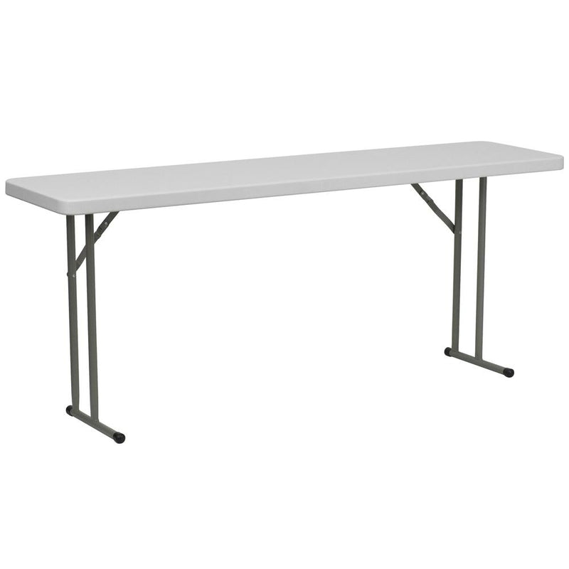 6-Foot Granite White Plastic Folding Training Table By Flash Furniture | Side Tables | Modishstore - 1