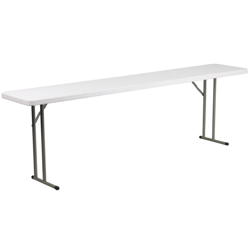 8-Foot Granite White Plastic Folding Training Table By Flash Furniture | Side Tables | Modishstore