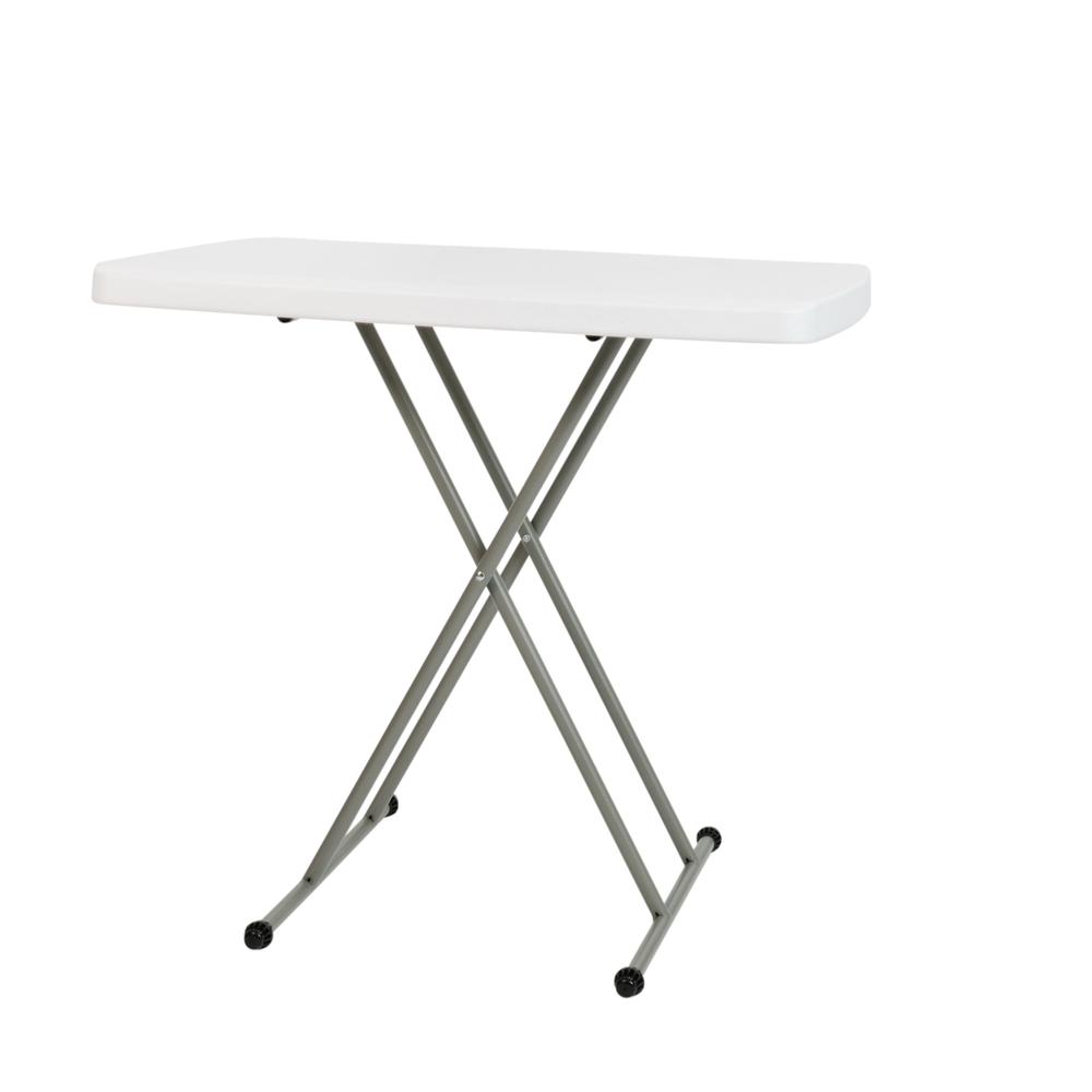 30 Inch Granite White Indoor/Outdoor Plastic Folding Table, Adjustable Height Commercial Grade Side Table, Laptop Table, Tv Tray By Flash Furniture | Side Tables | Modishstore - 2