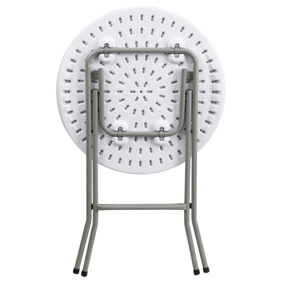 2-Foot Round Granite White Plastic Folding Table By Flash Furniture | Outdoor Tables | Modishstore - 3