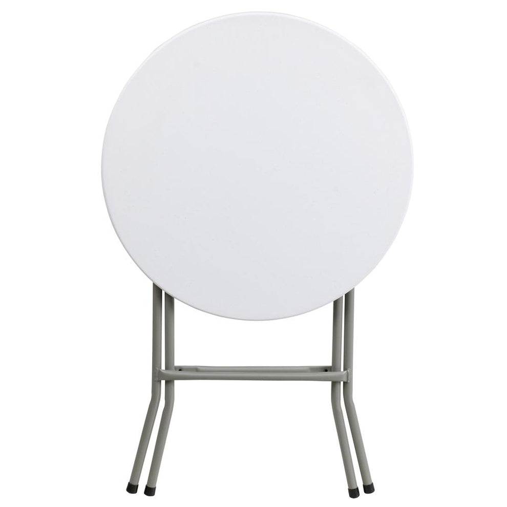 2-Foot Round Granite White Plastic Folding Table By Flash Furniture | Outdoor Tables | Modishstore - 4
