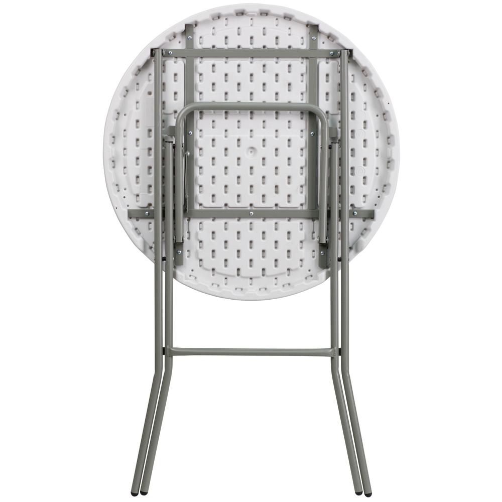2.6-Foot Round Granite White Plastic Bar Height Folding Table By Flash Furniture | Outdoor Tables | Modishstore - 3
