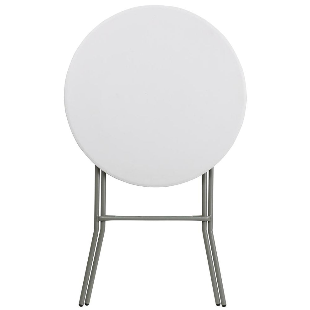 2.6-Foot Round Granite White Plastic Bar Height Folding Table By Flash Furniture | Outdoor Tables | Modishstore - 4
