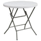 2.63-Foot Round Granite White Plastic Folding Table By Flash Furniture | Side Tables | Modishstore