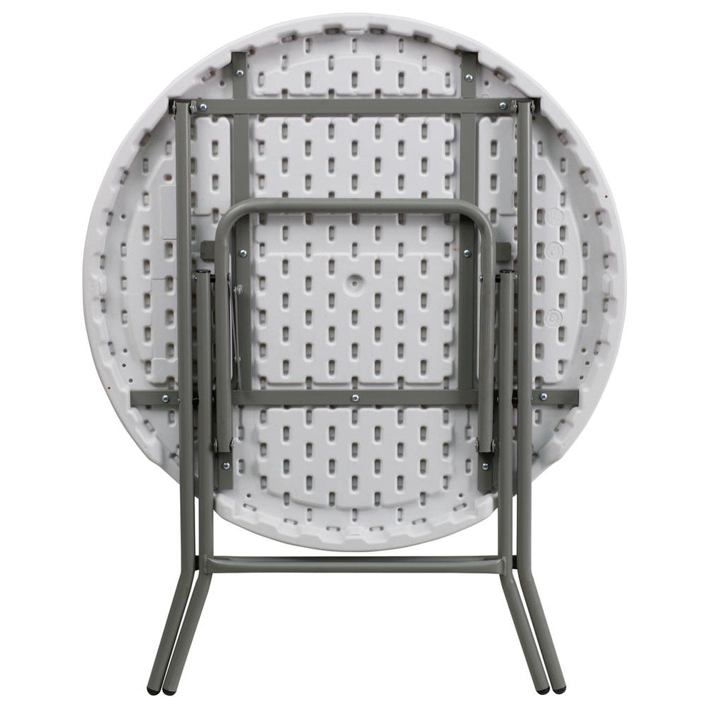2.63-Foot Round Granite White Plastic Folding Table By Flash Furniture | Outdoor Tables | Modishstore - 2