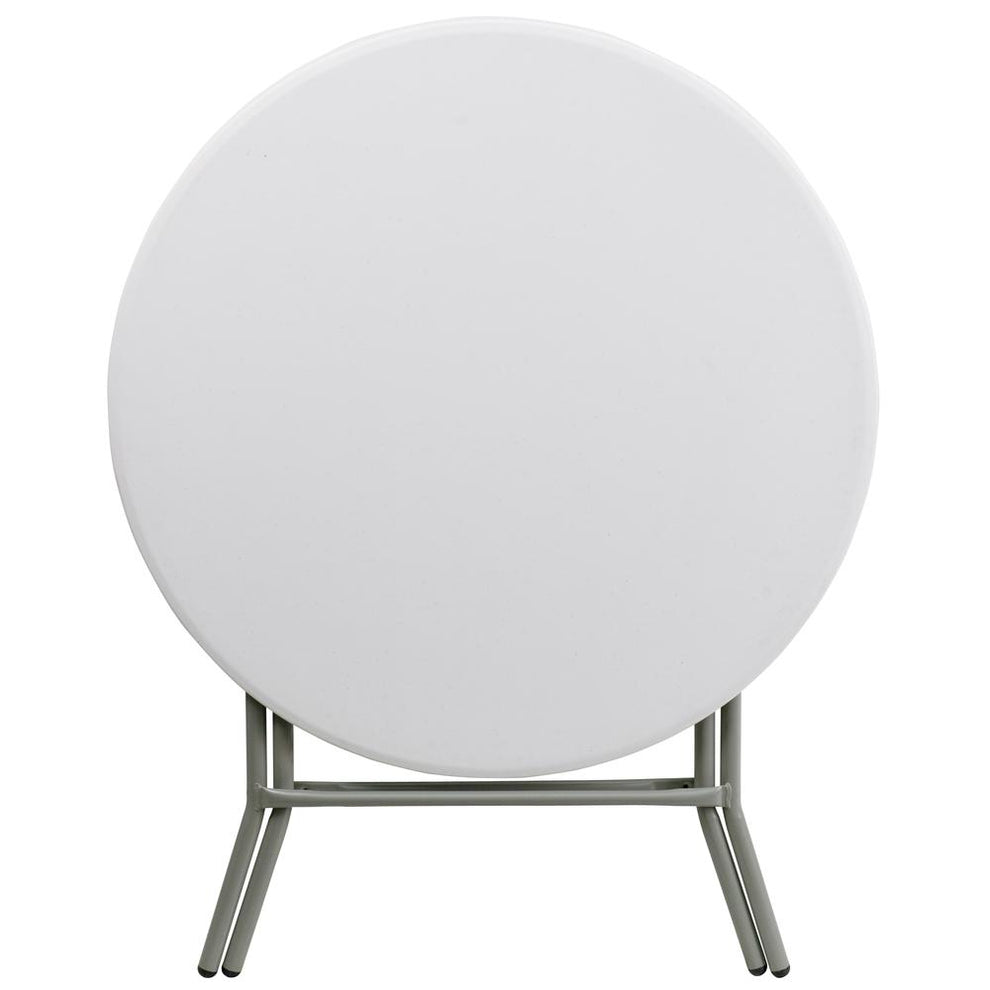 2.63-Foot Round Granite White Plastic Folding Table By Flash Furniture | Outdoor Tables | Modishstore - 3