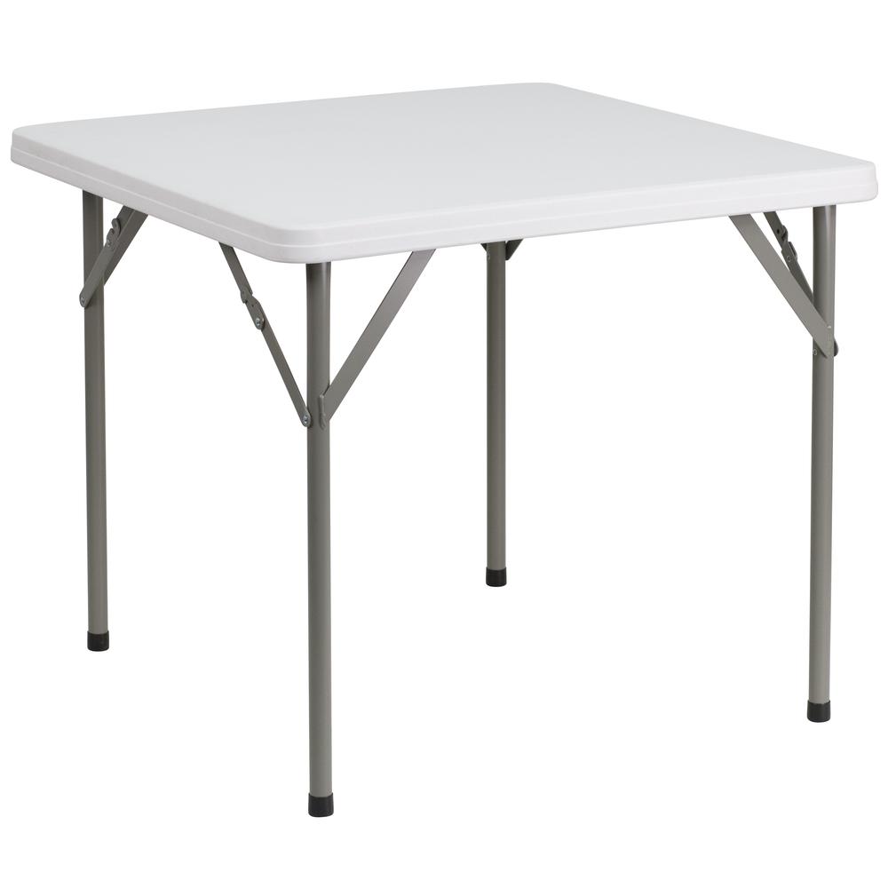 2.85-Foot Square Granite White Plastic Folding Table By Flash Furniture | Outdoor Tables | Modishstore - 1