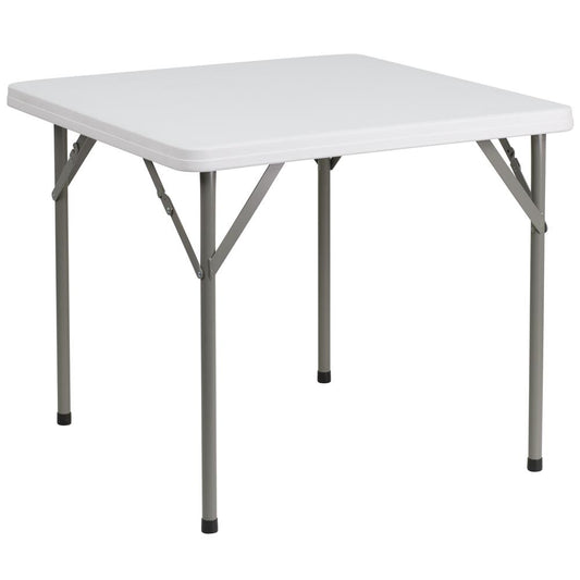 2.85-Foot Square Granite White Plastic Folding Table By Flash Furniture | Outdoor Tables | Modishstore - 1