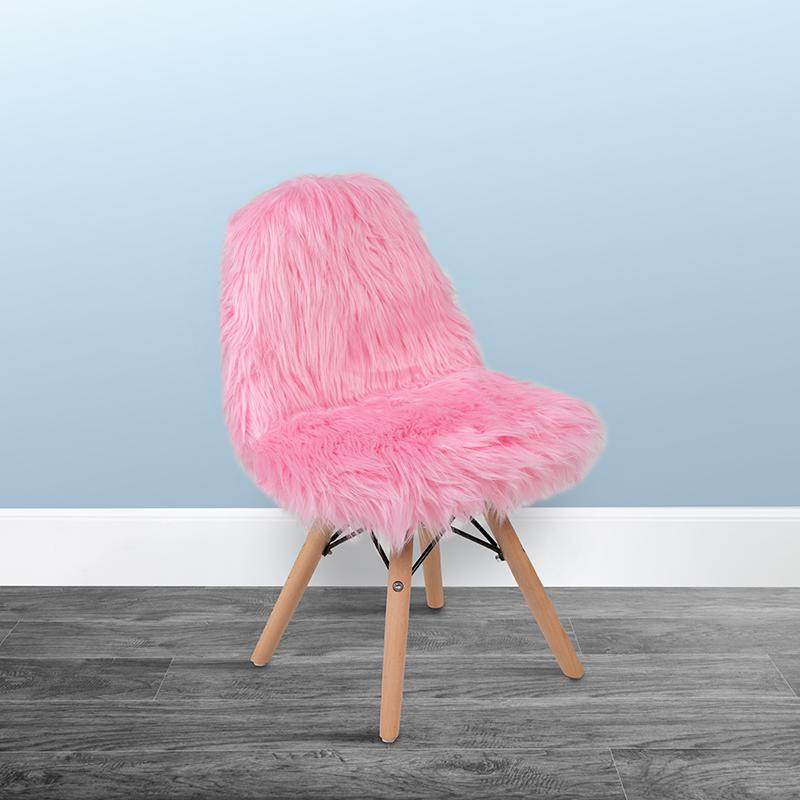 Kids Shaggy Dog Light Pink Accent Chair By Flash Furniture | Dining Chairs | Modishstore
