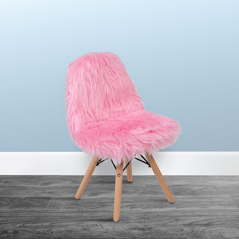 Kids Shaggy Dog Light Pink Accent Chair By Flash Furniture | Dining Chairs | Modishstore - 1