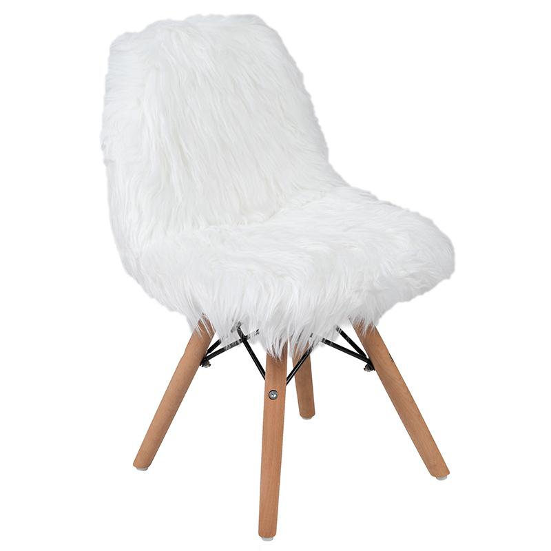 Kids Shaggy Dog White Accent Chair By Flash Furniture | Dining Chairs | Modishstore - 2