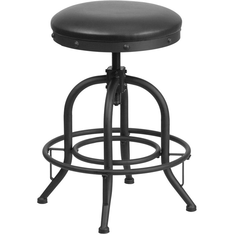 24'' Counter Height Stool With Swivel Lift Black Leathersoft Seat By Flash Furniture | Bar Stools | Modishstore - 2