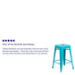 Commercial Grade 24" High Backless Crystal Teal-Blue Indoor-Outdoor Counter Height Stool By Flash Furniture | Bar Stools | Modishstore - 4