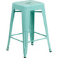 Commercial Grade 24" High Backless Mint Green Indoor-Outdoor Counter Height Stool By Flash Furniture | Bar Stools | Modishstore - 2