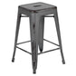 Commercial Grade 24" High Backless Distressed Silver Gray Metal Indoor-Outdoor Counter Height Stool By Flash Furniture | Bar Stools | Modishstore - 1