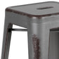 Commercial Grade 24" High Backless Distressed Silver Gray Metal Indoor-Outdoor Counter Height Stool By Flash Furniture | Bar Stools | Modishstore - 4