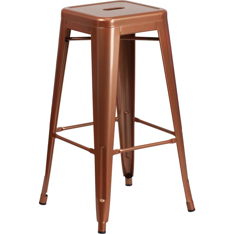 Commercial Grade 30" High Backless Copper Indoor-Outdoor Barstool By Flash Furniture | Bar Stools | Modishstore - 2