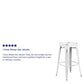 Commercial Grade 30" High Backless Distressed White Metal Indoor-Outdoor Barstool By Flash Furniture | Bar Stools | Modishstore - 4