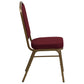Hercules Series Crown Back Stacking Banquet Chair In Burgundy Fabric - Gold Frame By Flash Furniture | Side Chairs | Modishstore - 2