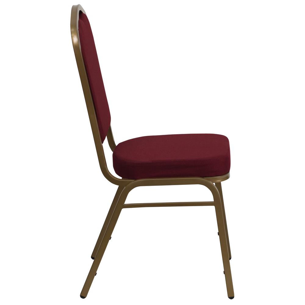 Hercules Series Crown Back Stacking Banquet Chair In Burgundy Fabric - Gold Frame By Flash Furniture | Side Chairs | Modishstore - 2