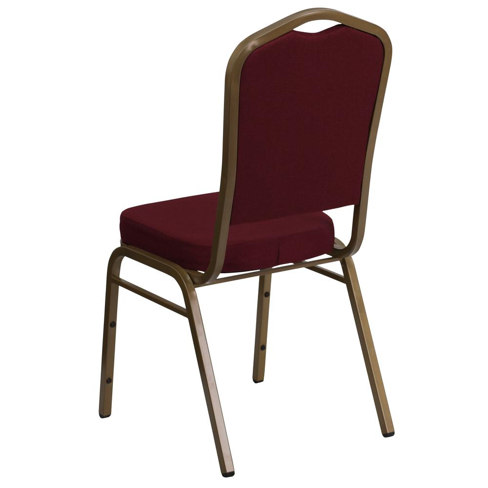 Hercules Series Crown Back Stacking Banquet Chair In Burgundy Fabric - Gold Frame By Flash Furniture | Side Chairs | Modishstore - 3