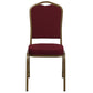 Hercules Series Crown Back Stacking Banquet Chair In Burgundy Fabric - Gold Frame By Flash Furniture | Side Chairs | Modishstore - 4