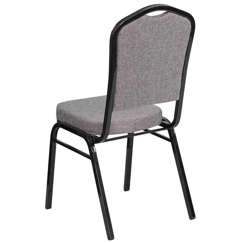 Hercules Series Crown Back Stacking Banquet Chair In Gray Fabric - Black Frame By Flash Furniture | Side Chairs | Modishstore - 3