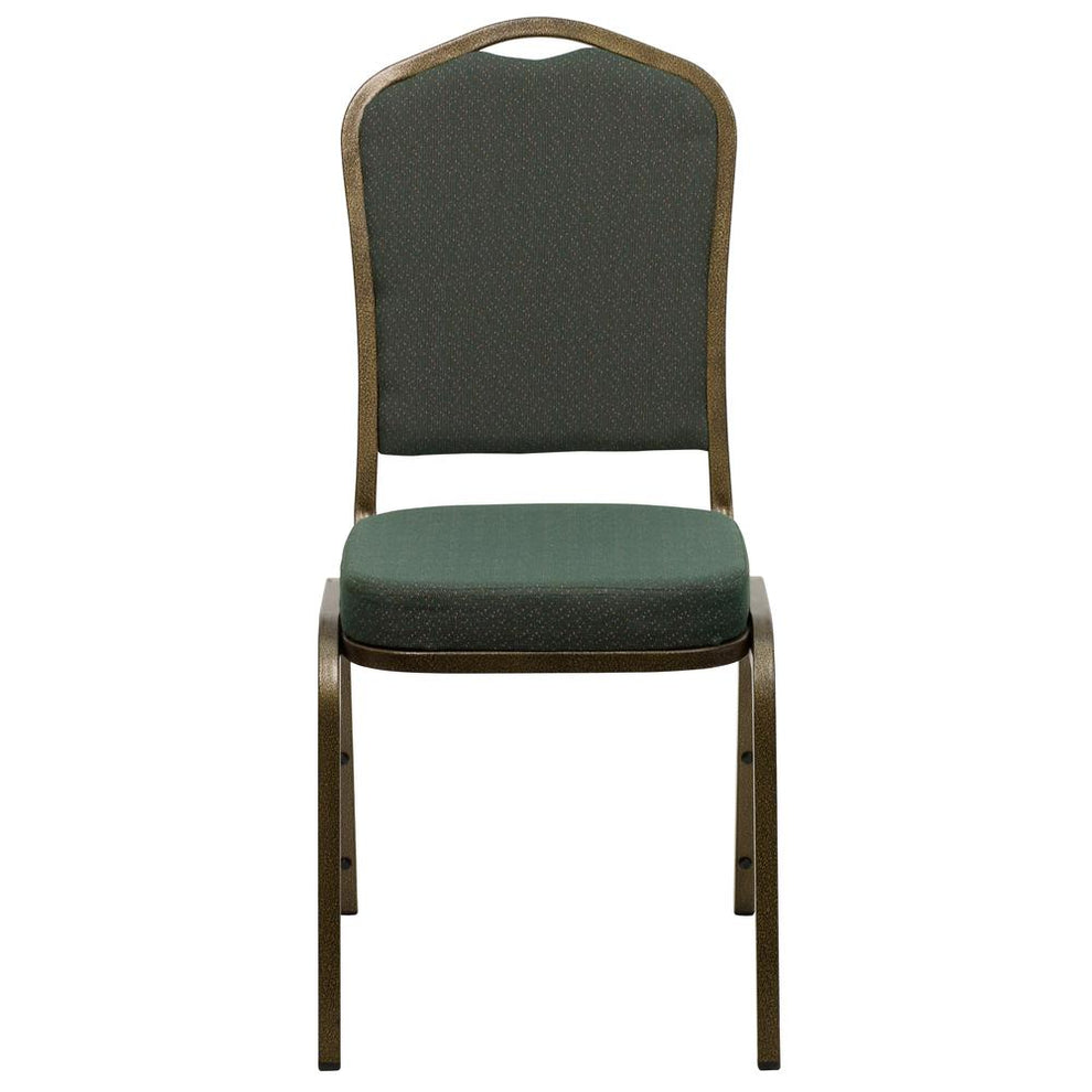 Hercules Series Crown Back Stacking Banquet Chair In Green Patterned Fabric - Gold Vein Frame By Flash Furniture | Side Chairs | Modishstore - 4