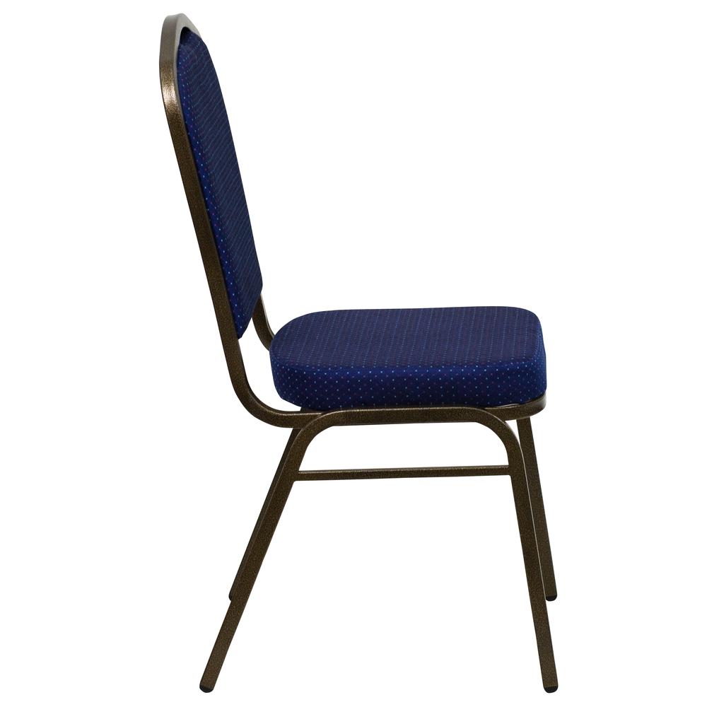 Hercules Series Crown Back Stacking Banquet Chair In Navy Blue Patterned Fabric - Gold Vein Frame By Flash Furniture | Side Chairs | Modishstore - 2