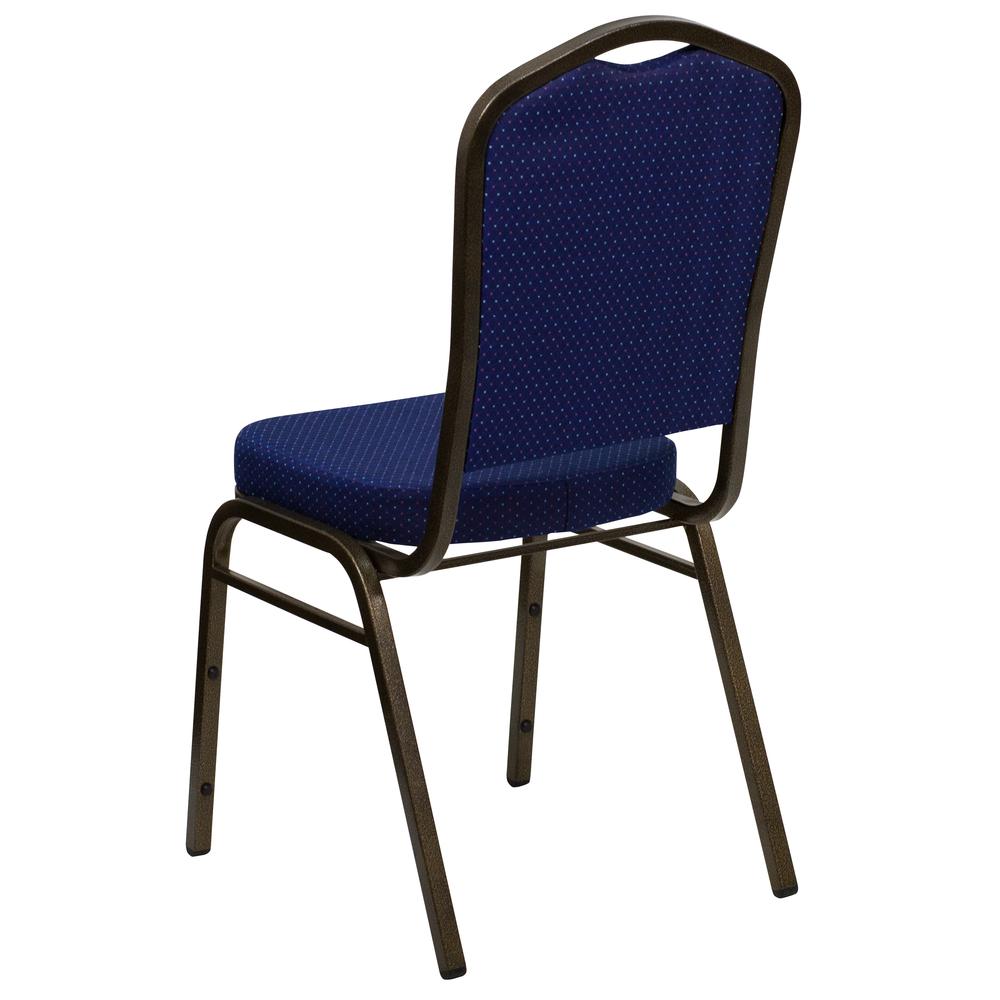Hercules Series Crown Back Stacking Banquet Chair In Navy Blue Patterned Fabric - Gold Vein Frame By Flash Furniture | Side Chairs | Modishstore - 3