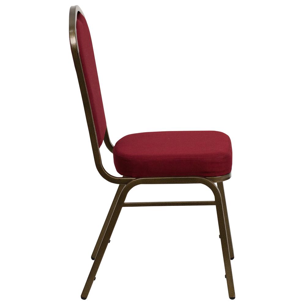 Hercules Series Crown Back Stacking Banquet Chair In Burgundy Fabric - Gold Vein Frame By Flash Furniture | Side Chairs | Modishstore - 2