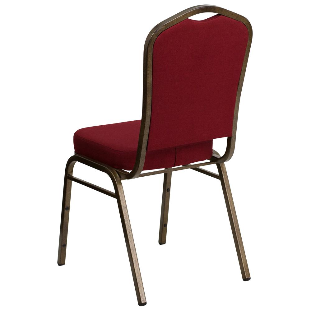 Hercules Series Crown Back Stacking Banquet Chair In Burgundy Fabric - Gold Vein Frame By Flash Furniture | Side Chairs | Modishstore - 3