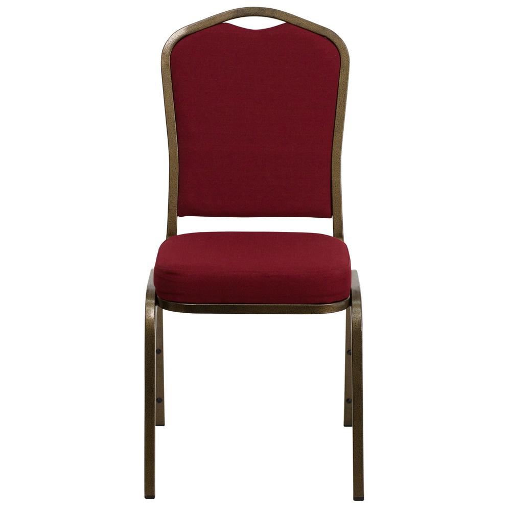 Hercules Series Crown Back Stacking Banquet Chair In Burgundy Fabric - Gold Vein Frame By Flash Furniture | Side Chairs | Modishstore - 4