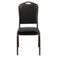 Hercules Series Crown Back Stacking Banquet Chair In Black Vinyl - Gold Vein Frame By Flash Furniture | Side Chairs | Modishstore - 4