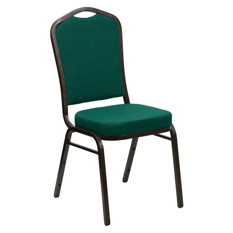 Hercules Series Crown Back Stacking Banquet Chair In Green Fabric - Gold Vein Frame By Flash Furniture | Side Chairs | Modishstore - 1