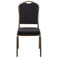 Hercules Series Crown Back Stacking Banquet Chair In Black Patterned Fabric - Gold Vein Frame By Flash Furniture | Side Chairs | Modishstore - 4