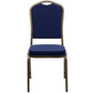 Hercules Series Crown Back Stacking Banquet Chair In Navy Blue Dot Patterned Fabric - Gold Vein Frame By Flash Furniture | Side Chairs | Modishstore - 4