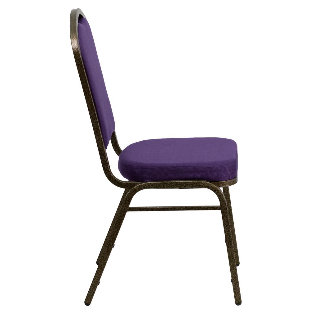 Hercules Series Crown Back Stacking Banquet Chair In Purple Fabric - Gold Vein Frame By Flash Furniture | Side Chairs | Modishstore - 2